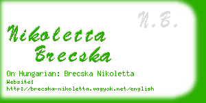 nikoletta brecska business card